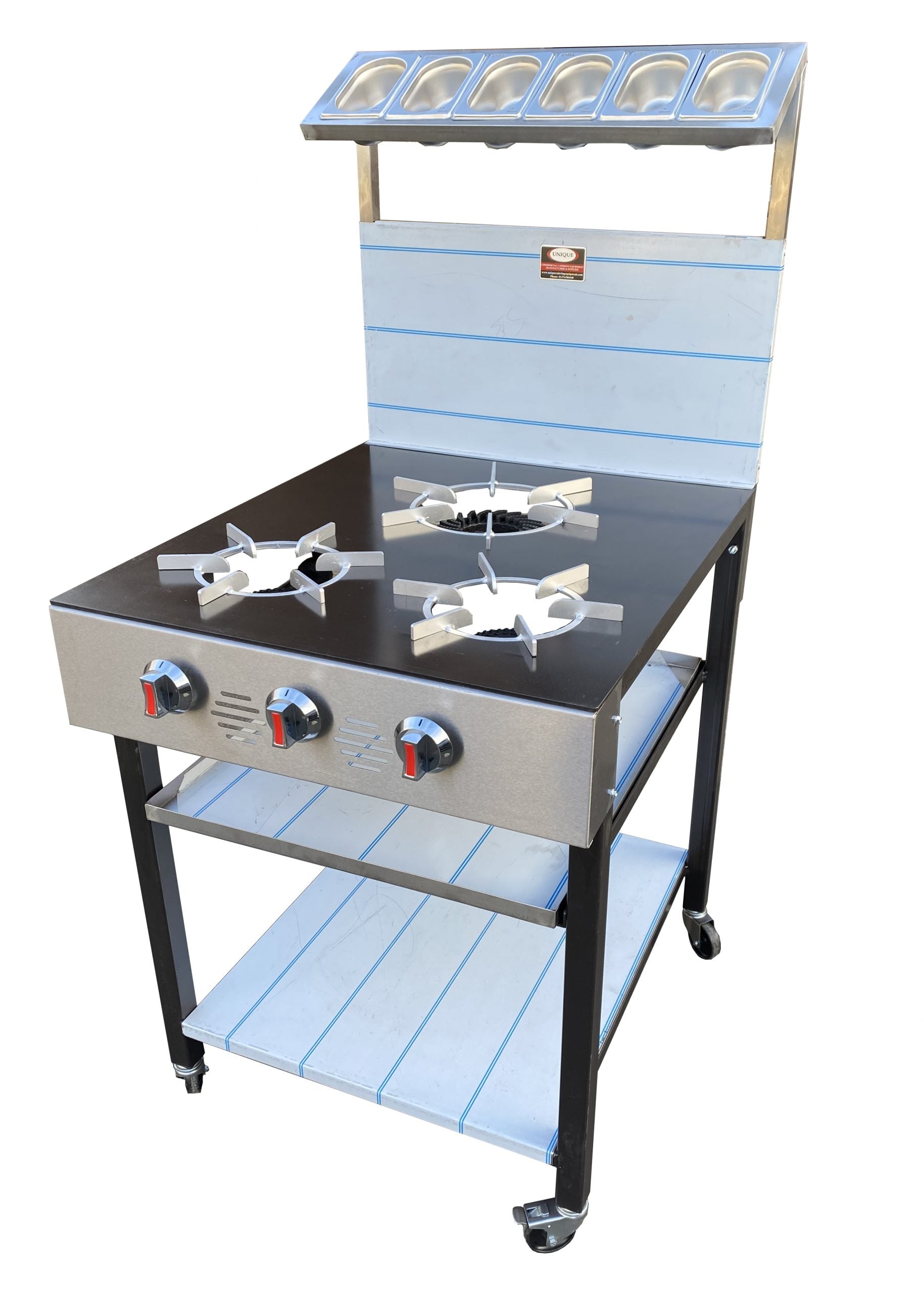 3 Burner Commercial Gas Cooker – Unique Food Machinery